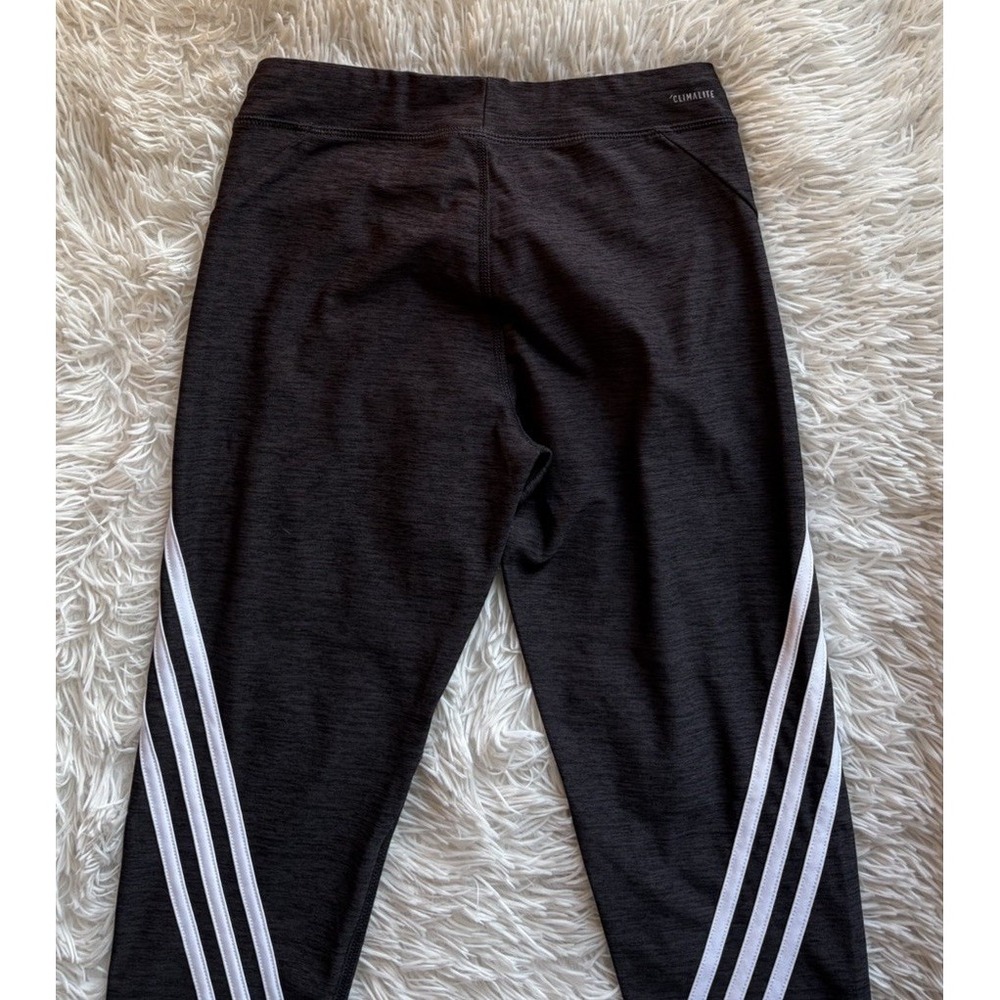Adidas Track Pants Boys Size L Black White Stripes Pull On Comfort Stretch - Picture 3 of 6